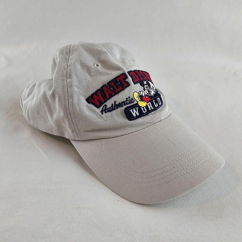Disney Parks Hat Mickey Mouse Adult Beige Strapback Walt Disney World Since 1971